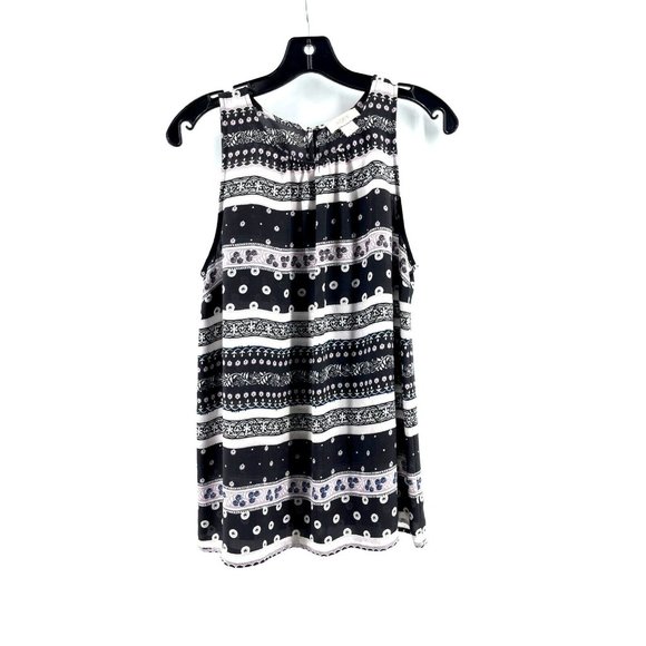 Ann Taylor Loft Tops - Ann Taylor Loft Women's Striped Floral Print Sleeveless Top Shirt Blouse Size M